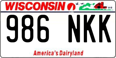 WI license plate 986NKK