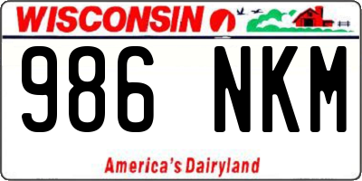 WI license plate 986NKM