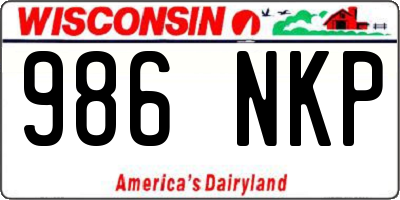 WI license plate 986NKP