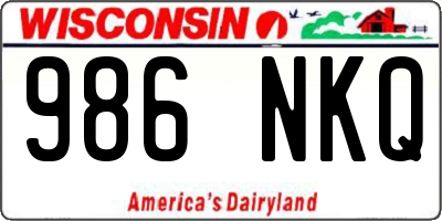 WI license plate 986NKQ