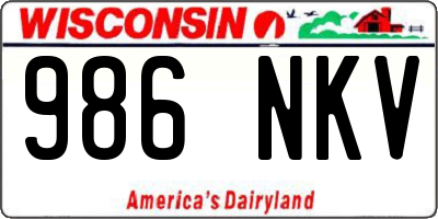 WI license plate 986NKV