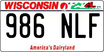 WI license plate 986NLF