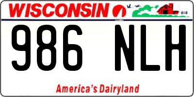 WI license plate 986NLH
