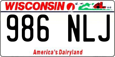 WI license plate 986NLJ
