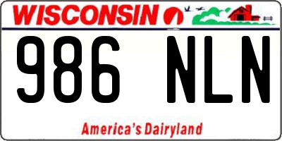WI license plate 986NLN