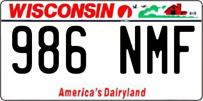 WI license plate 986NMF