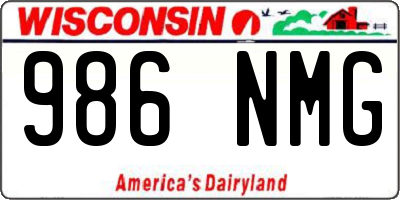 WI license plate 986NMG