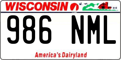 WI license plate 986NML