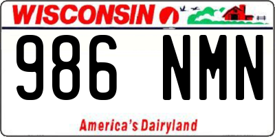 WI license plate 986NMN