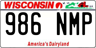 WI license plate 986NMP