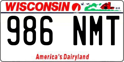 WI license plate 986NMT