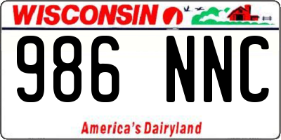 WI license plate 986NNC