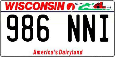 WI license plate 986NNI