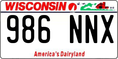 WI license plate 986NNX