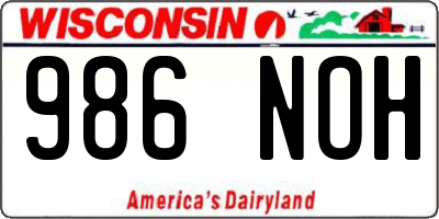 WI license plate 986NOH