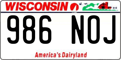 WI license plate 986NOJ