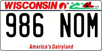 WI license plate 986NOM