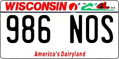 WI license plate 986NOS