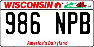 WI license plate 986NPB