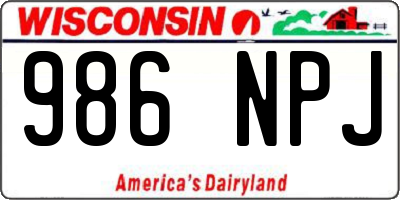 WI license plate 986NPJ