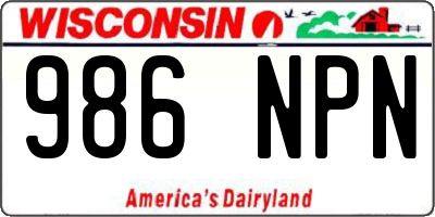 WI license plate 986NPN