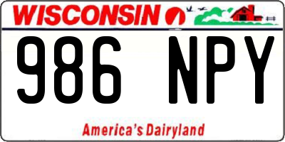 WI license plate 986NPY