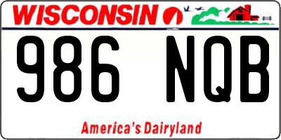 WI license plate 986NQB