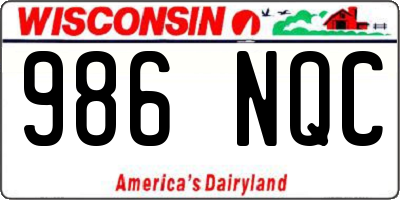 WI license plate 986NQC