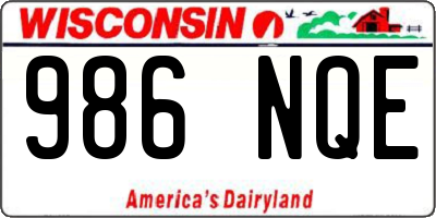 WI license plate 986NQE
