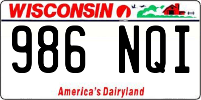 WI license plate 986NQI
