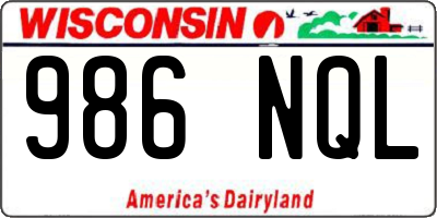 WI license plate 986NQL