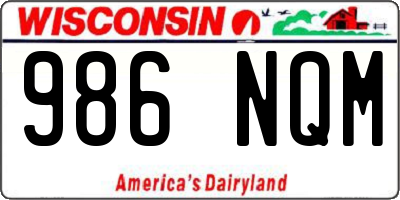 WI license plate 986NQM