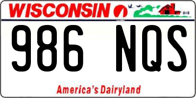 WI license plate 986NQS