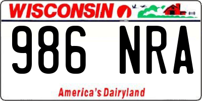 WI license plate 986NRA