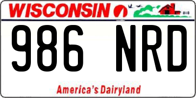 WI license plate 986NRD