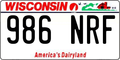 WI license plate 986NRF