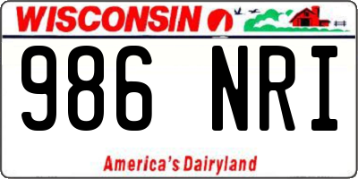 WI license plate 986NRI