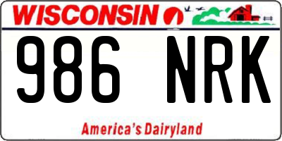 WI license plate 986NRK