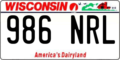 WI license plate 986NRL