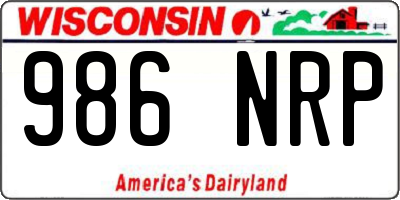 WI license plate 986NRP
