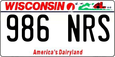WI license plate 986NRS