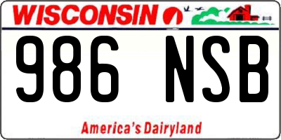 WI license plate 986NSB