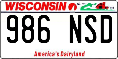 WI license plate 986NSD