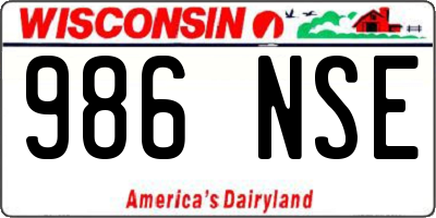 WI license plate 986NSE