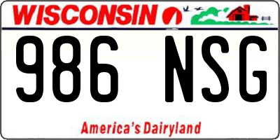 WI license plate 986NSG