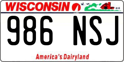 WI license plate 986NSJ