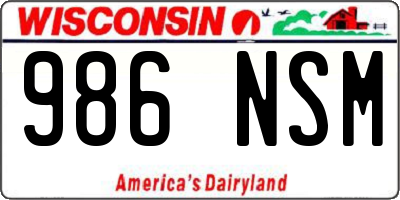 WI license plate 986NSM