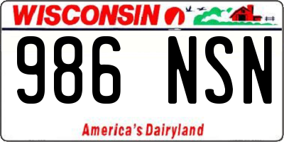 WI license plate 986NSN