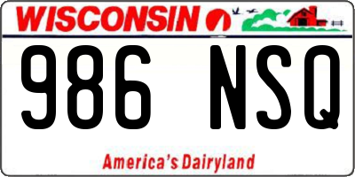 WI license plate 986NSQ
