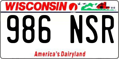 WI license plate 986NSR